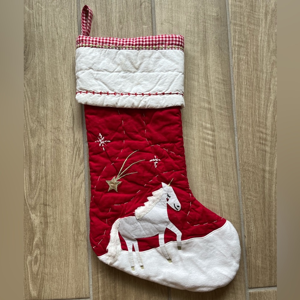 Pottery Barn Kids Unicorn Quilted Christmas Stocking
